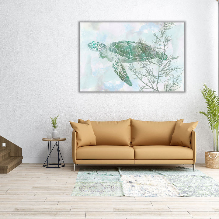 Watercolor Sea Turtle II - Canvas Print Wall Art