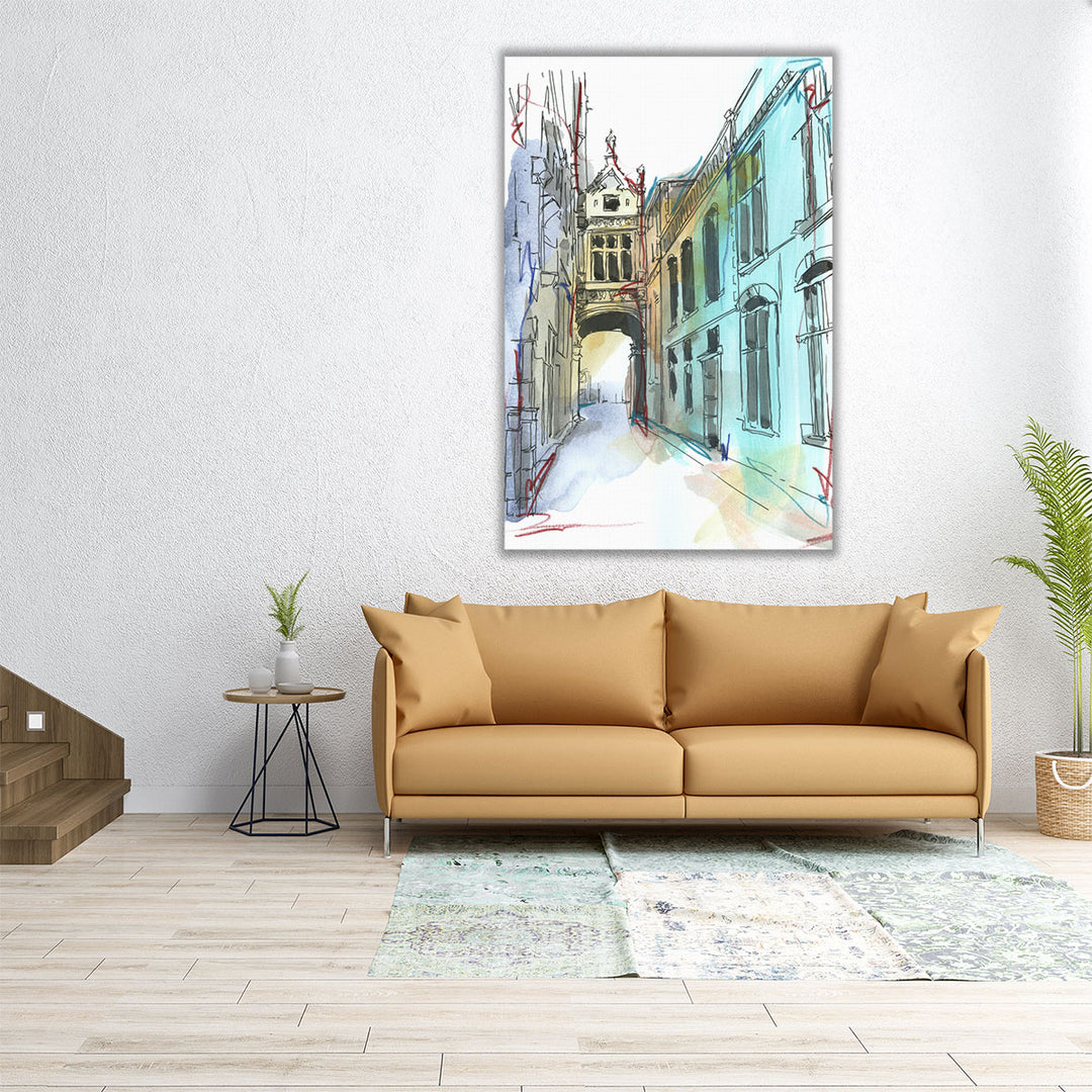 European Street Sketch II - Canvas Print Wall Art