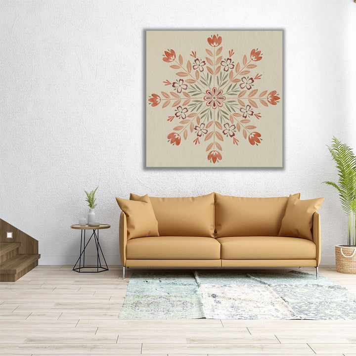 Folk Snowflakes II - Canvas Print Wall Art