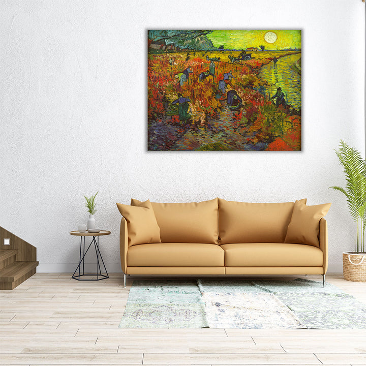 45x36 vineyard and sunset canvas in warm tones