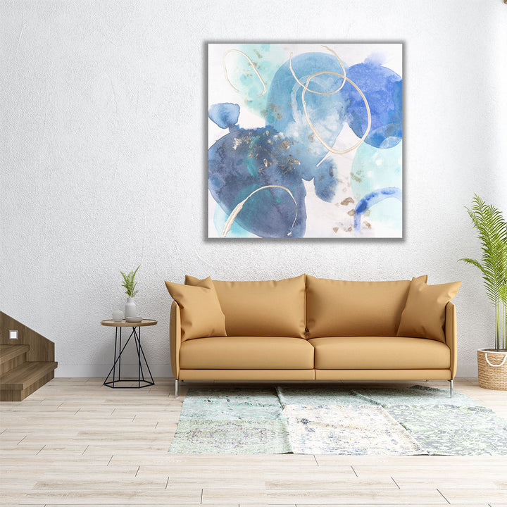 Blue Stone Skip I - Canvas Print Wall Art