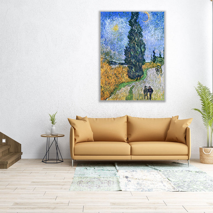 Road with Cypresses, 1890 - Canvas Print Wall Art