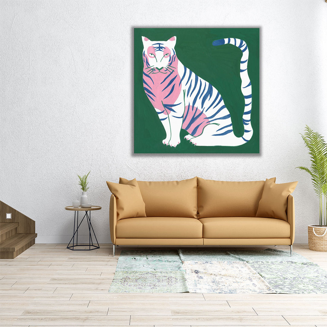 Graphic White Tiger I - Canvas Print Wall Art