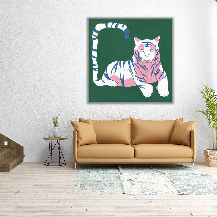 Graphic White Tiger II - Canvas Print Wall Art