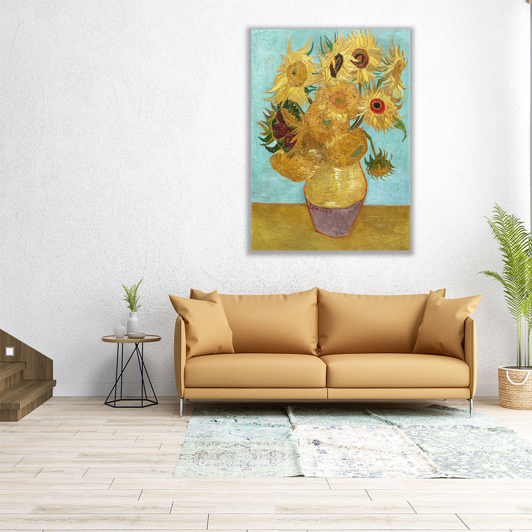 Vase with Twelve Sunflowers, 1888–1889 - Canvas Print Wall Art