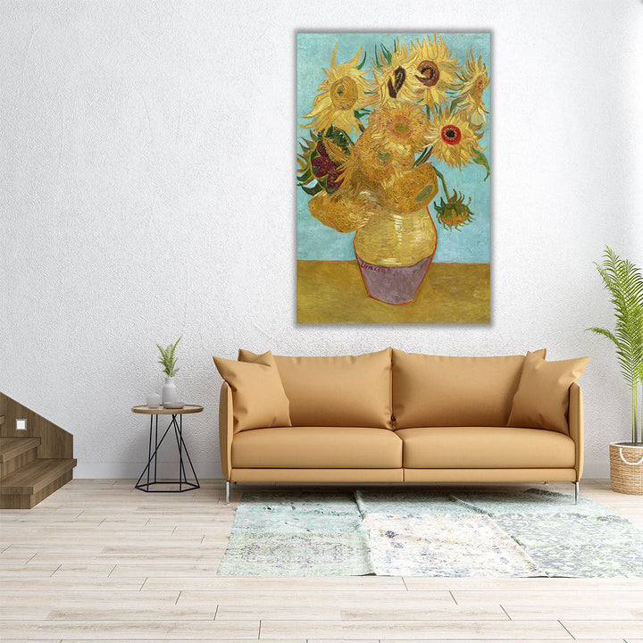 Vase with Twelve Sunflowers, 1888–1889 - Canvas Print Wall Art