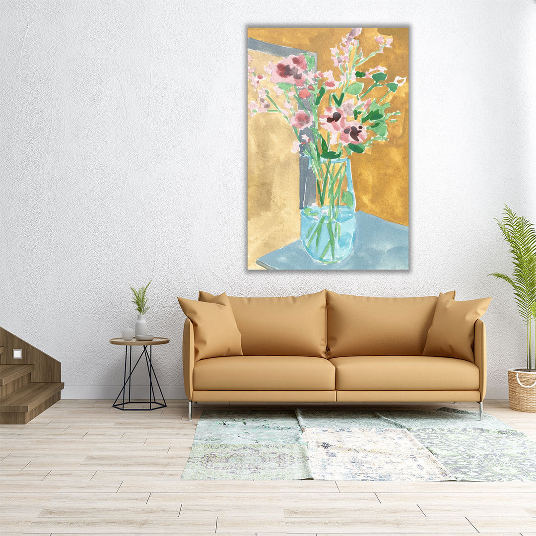 Flowers In Bottle II - Canvas Print Wall Art