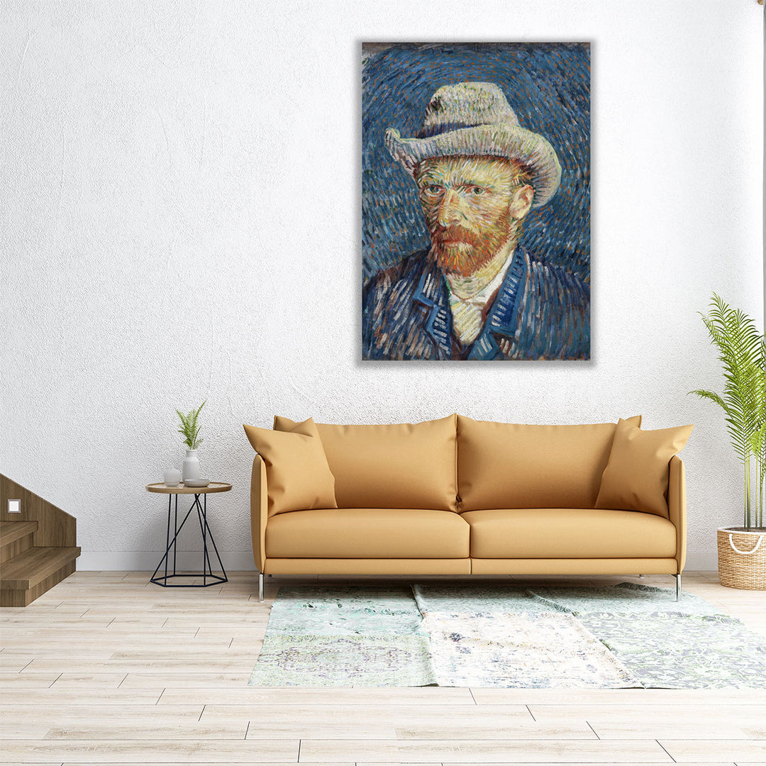 Vincent Van Gogh's Self-Portrait with Grey Felt Hat, 1887 - Canvas Print Wall Art