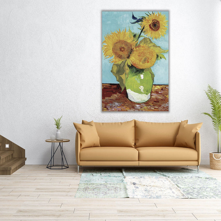 Vase with Three Sunflowers, 1888 - Canvas Print Wall Art