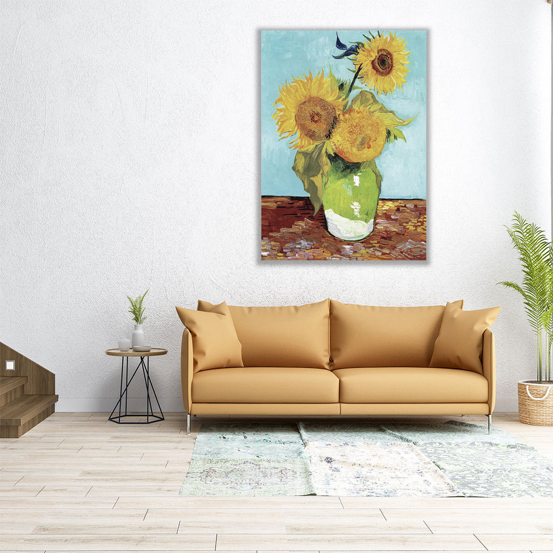 Vase with Three Sunflowers, 1888 - Canvas Print Wall Art