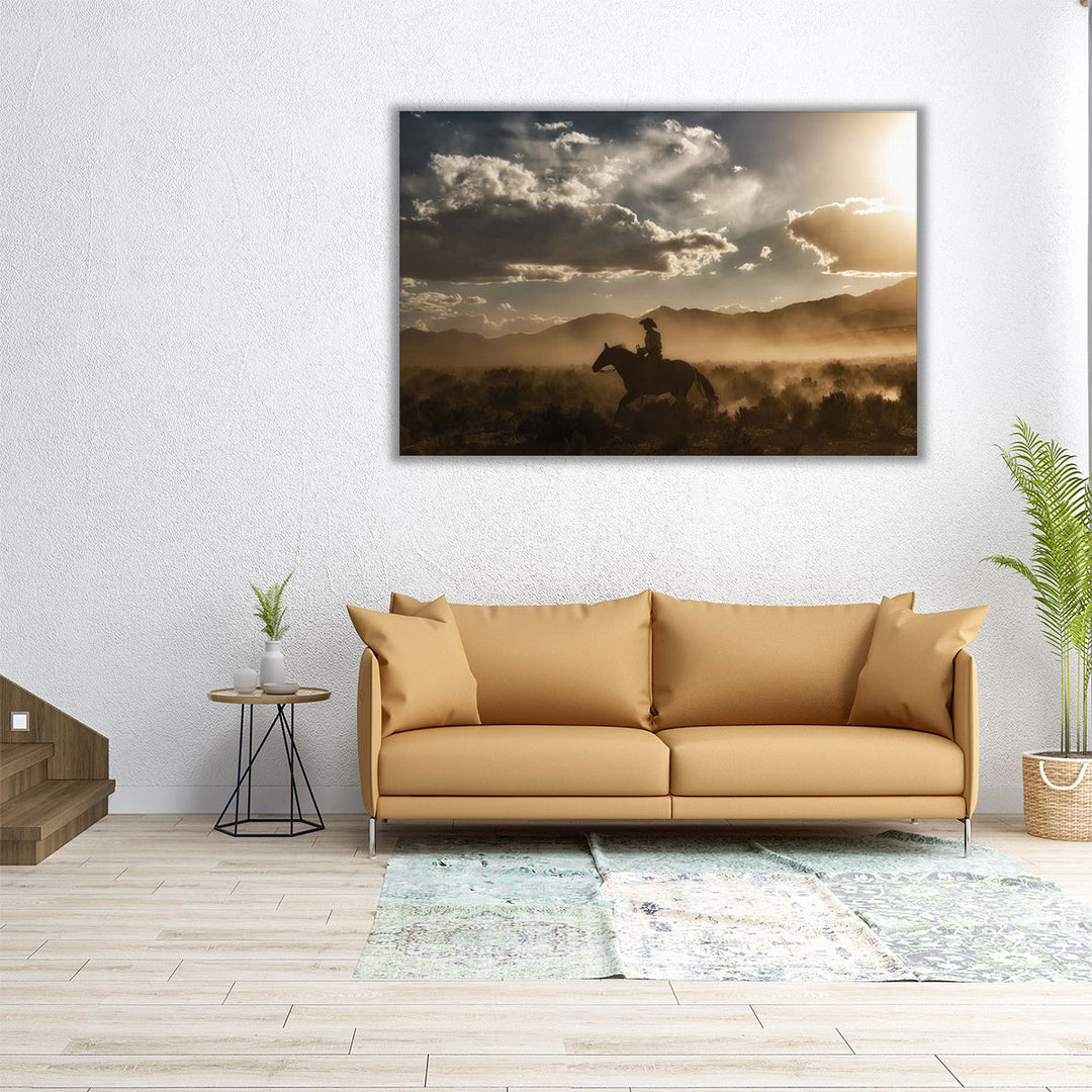 Cowboy By Day and Night I - Canvas Print Wall Art