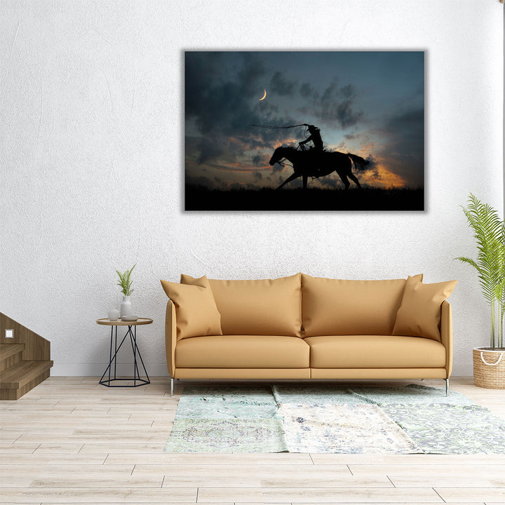 Cowboy By Day and Night II - Canvas Print Wall Art