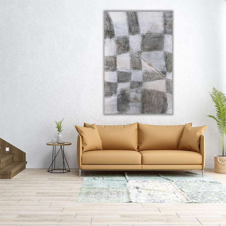 Rustic Textile II Black and White - Canvas Print Wall Art