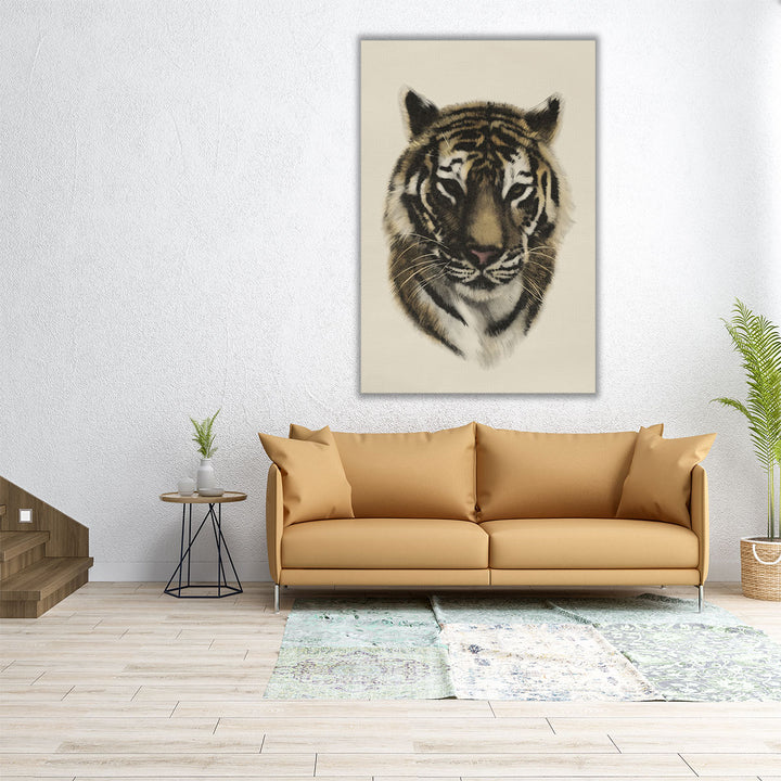 Antique Tiger Portrait I - Canvas Print Wall Art