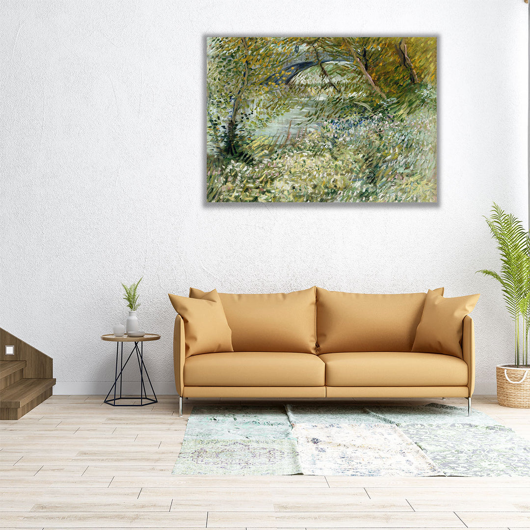 River Bank in Springtime, 1887 - Canvas Print Wall Art