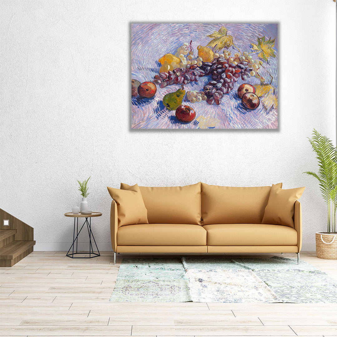 Grapes, Lemons, Pears, and Apples, 1887 - Canvas Print Wall Art