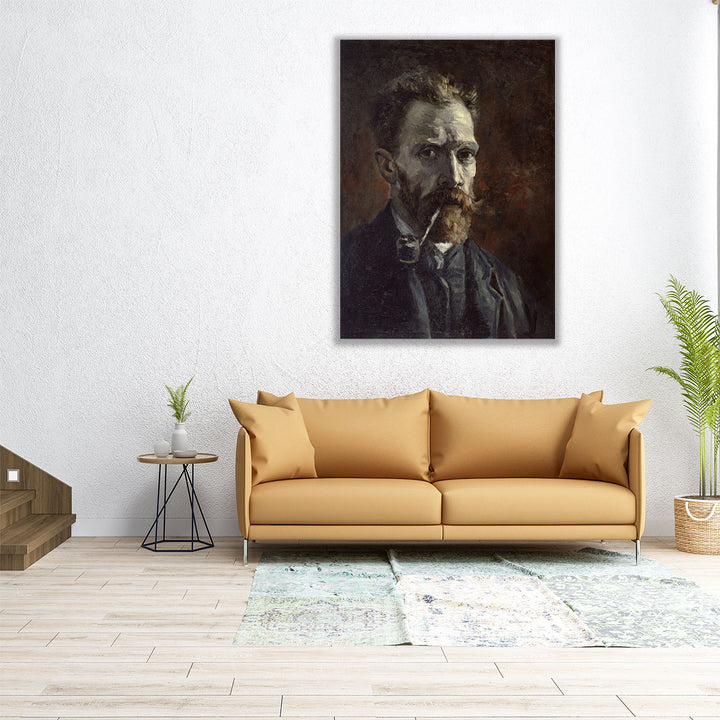 Self-Portrait with Pipe, 1886 - Canvas Print Wall Art