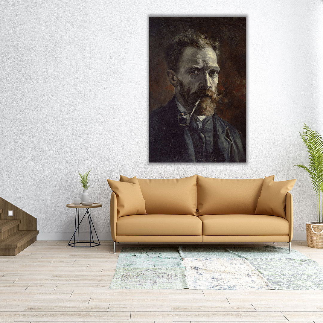 Self-Portrait with Pipe, 1886 - Canvas Print Wall Art