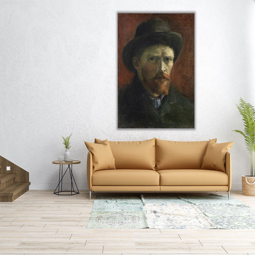 Self-Portrait with Dark Felt Hat, 1886 - Canvas Print Wall Art