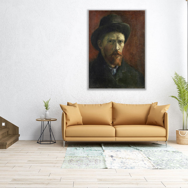 Self-Portrait with Dark Felt Hat, 1886 - Canvas Print Wall Art