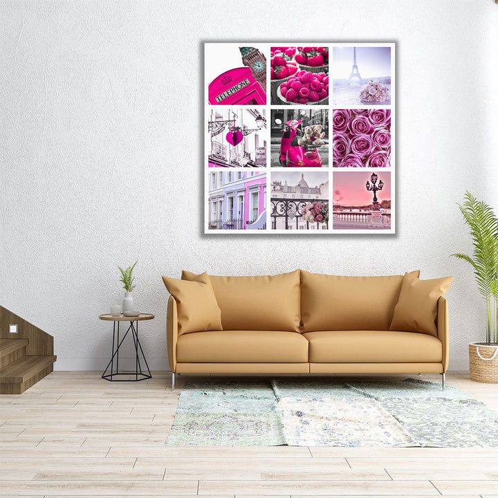 Collage of Flowers, Buildings and Places - Canvas Print Wall Art