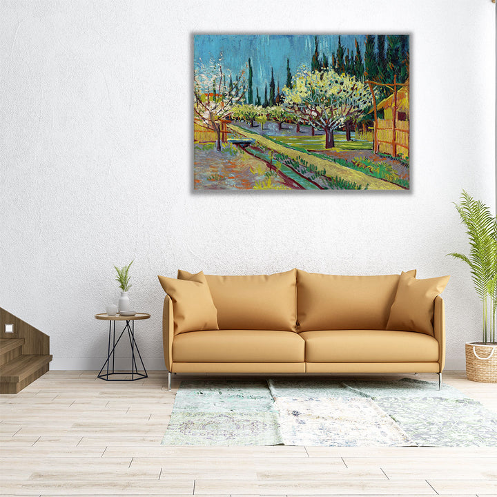 Orchard Bordered by Cypresses, 1888 - Canvas Print Wall Art