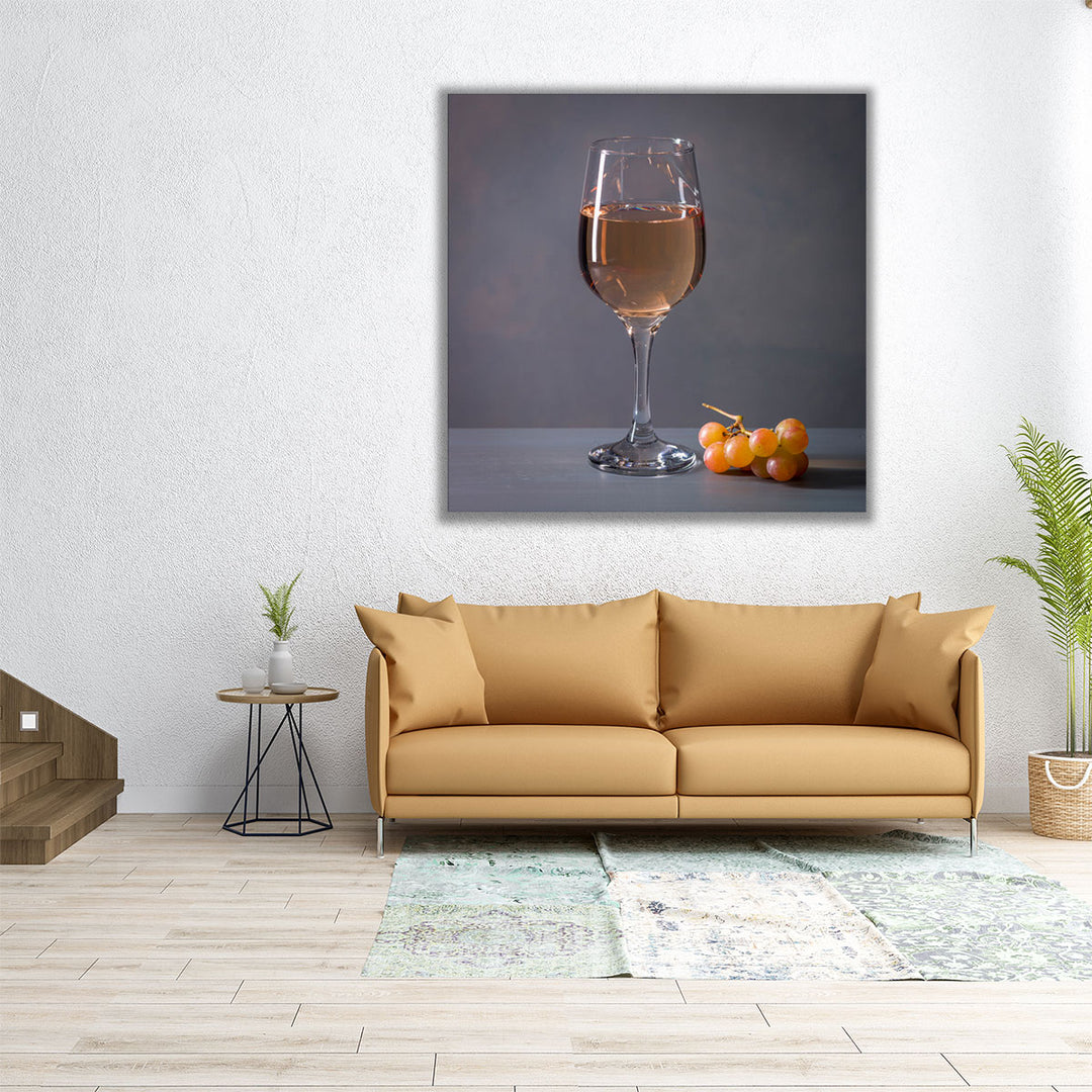 Rose Wine Glass with Fruits - Canvas Print Wall Art