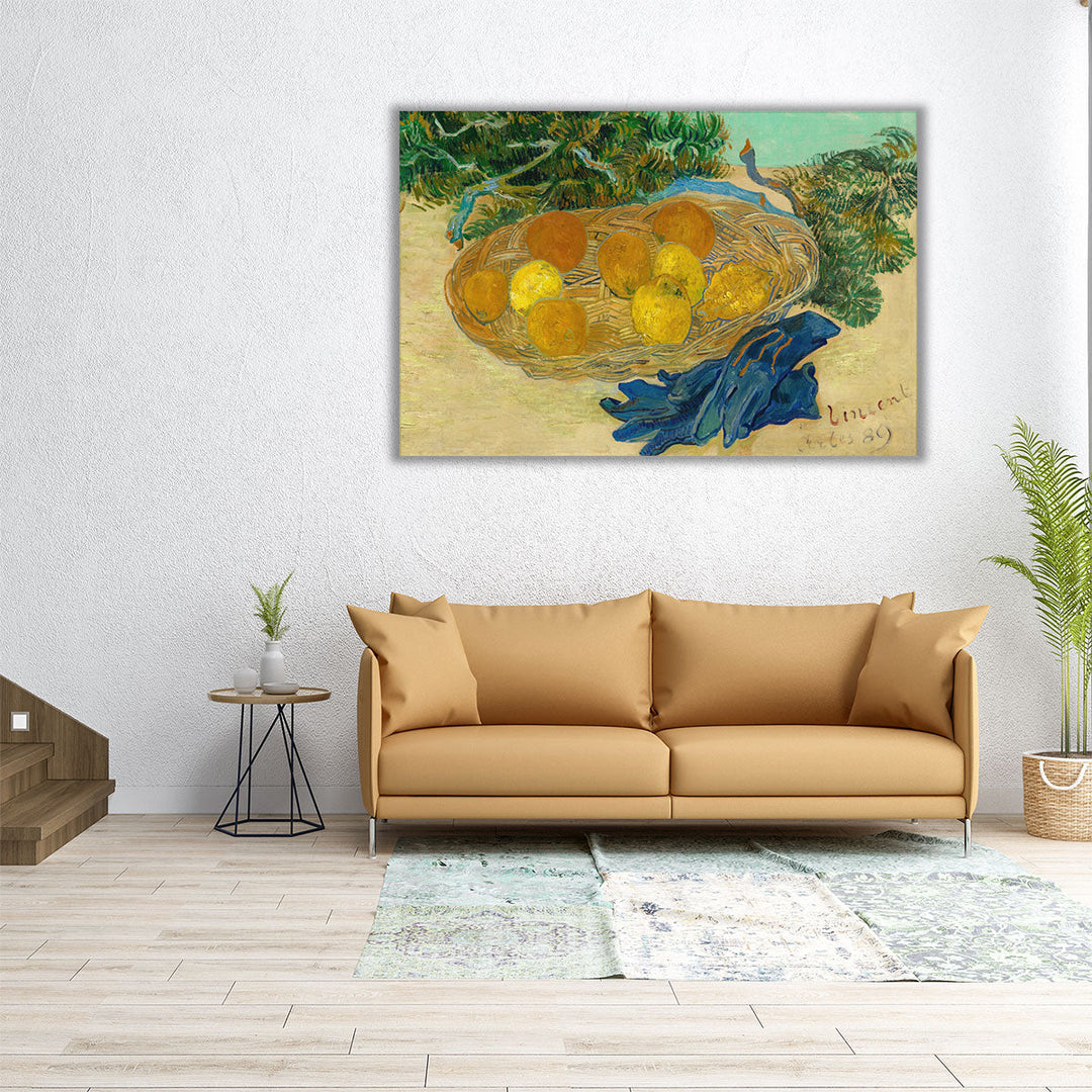 Still Life of Oranges and Lemons with Blue Gloves, 1889 - Canvas Print Wall Art