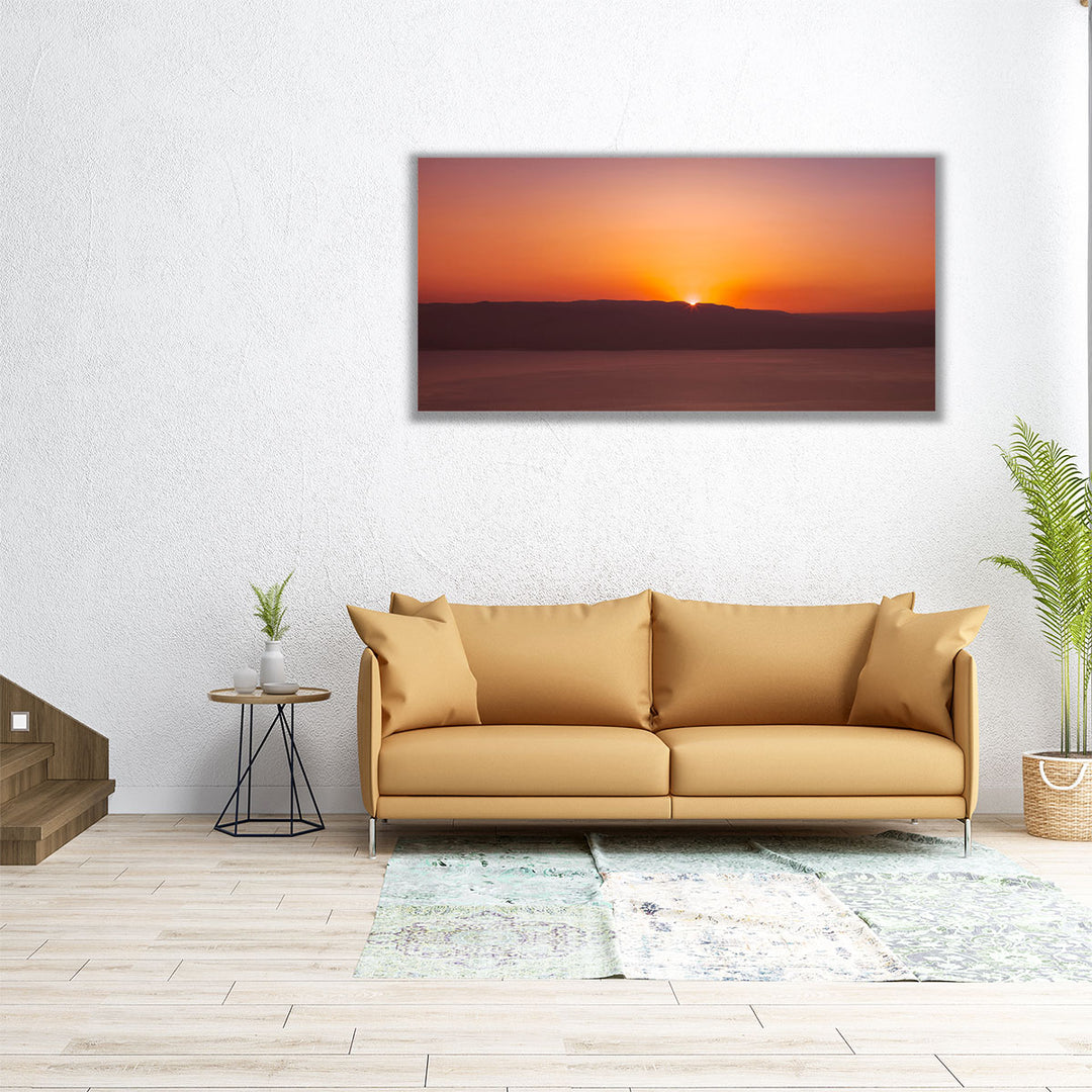 Dragot Cliffs with the View of the Jordan Valley, Sunrise - Canvas Print Wall Art