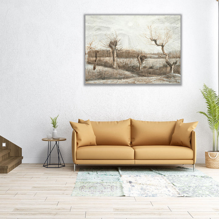 Scenic autumn wall art with natural neutral palette