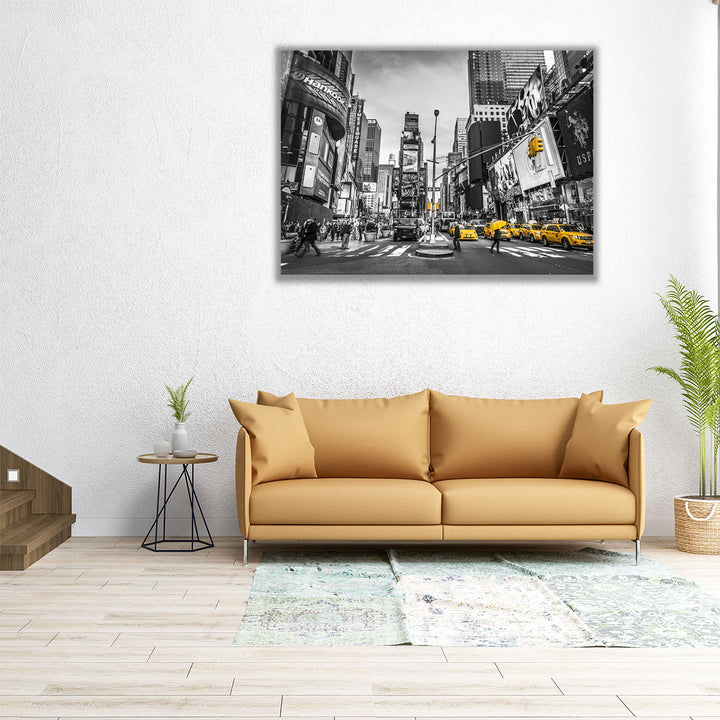 Traffic Signal On Broadway Times Square, Manhattan - Canvas Print Wall Art