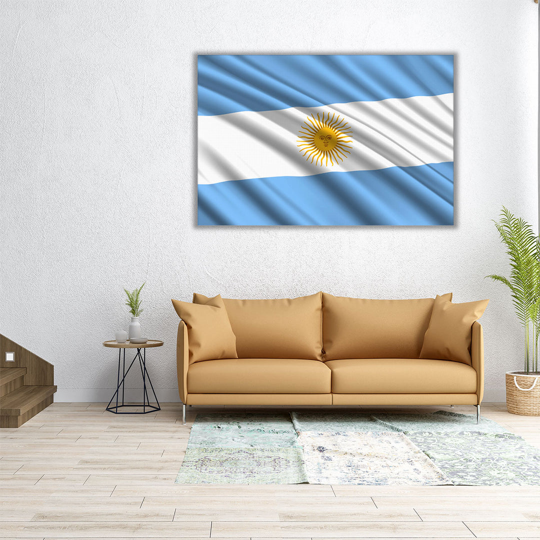 Argentina Flag Waving - Canvas Print Wall Art