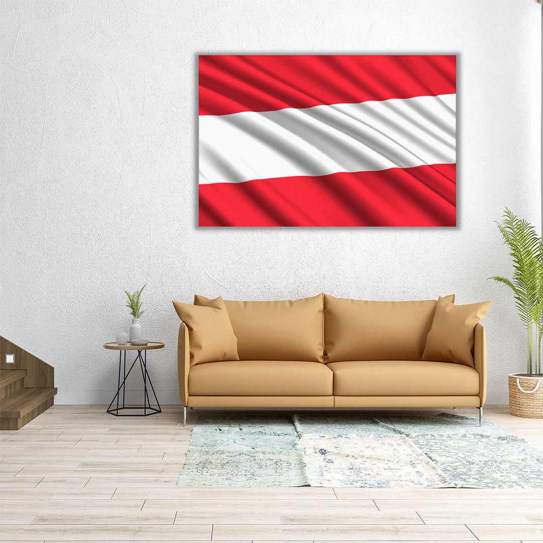 Austria Flag Waving - Canvas Print Wall Art