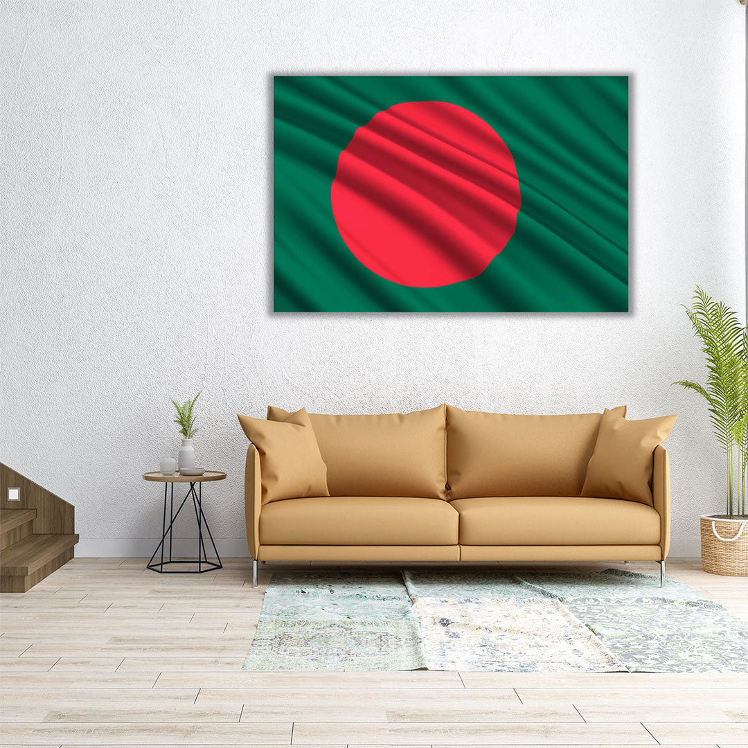 Bangladesh Flag Waving - Canvas Print Wall Art