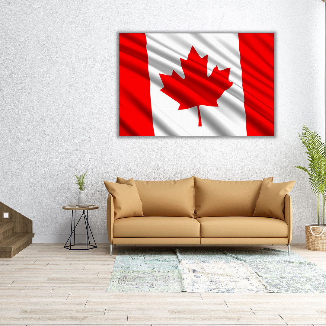 Canada Flag Waving - Canvas Print Wall Art