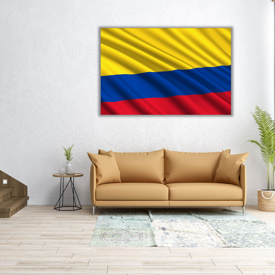 Columbia Flag Waving - Canvas Print Wall Art