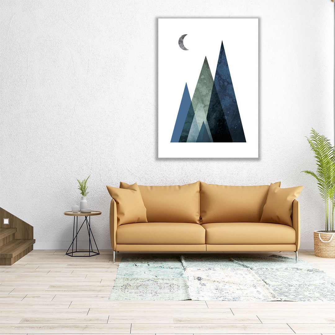 Scandi Blue Hunter Mountains 1 - Canvas Print Wall Art