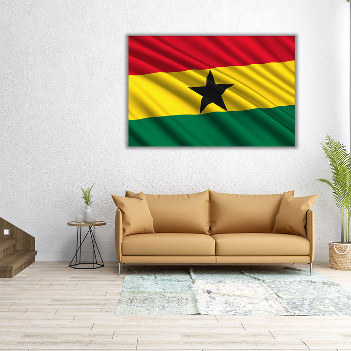 Ghana Flag Waving - Canvas Print Wall Art