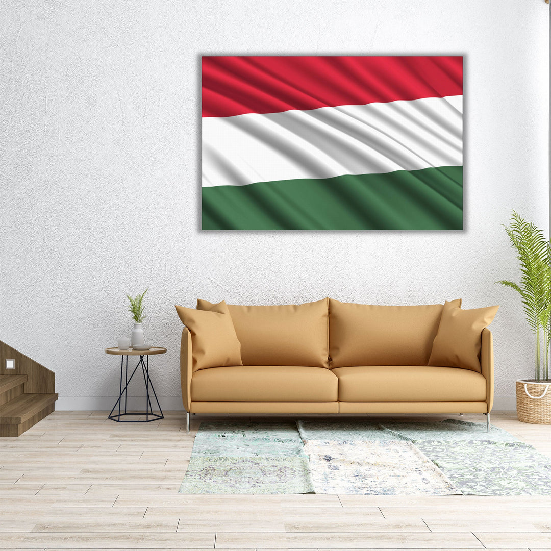 Hungary Flag Waving - Canvas Print Wall Art
