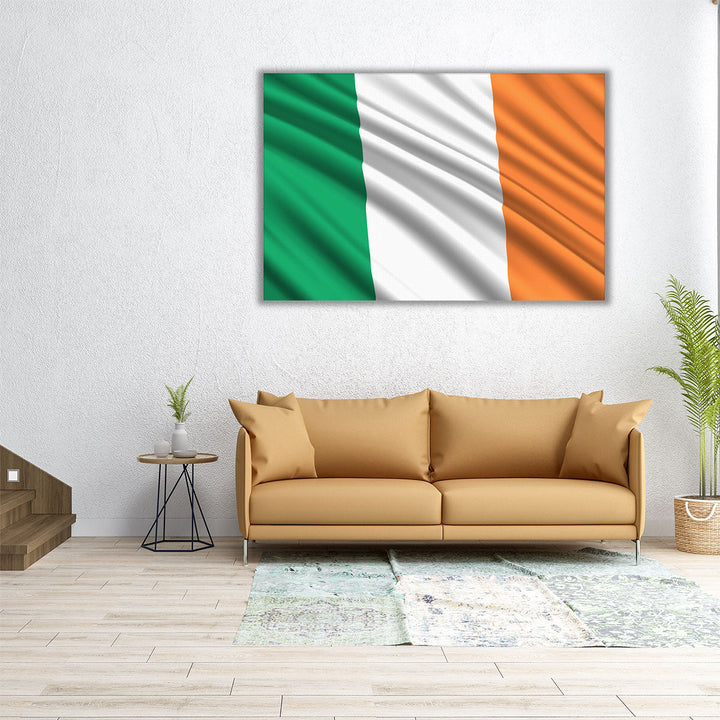 Ireland Flag Waving - Canvas Print Wall Art