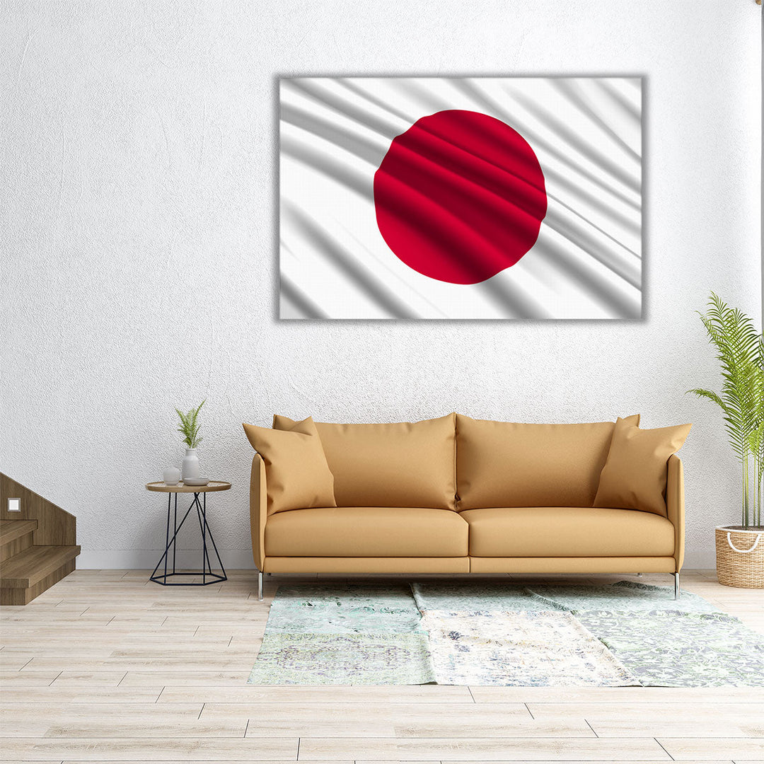 Japan Flag Waving - Canvas Print Wall Art