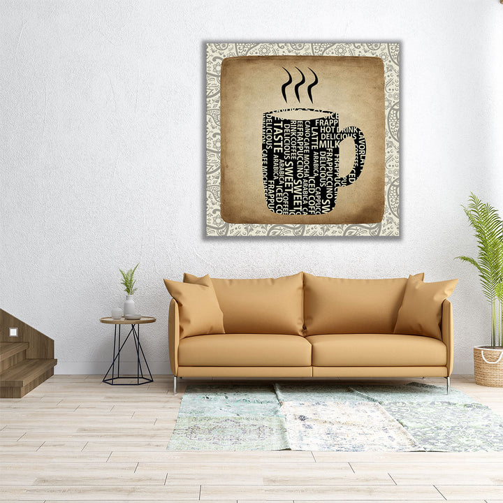 Coffee Paisley 1 - Canvas Print Wall Art