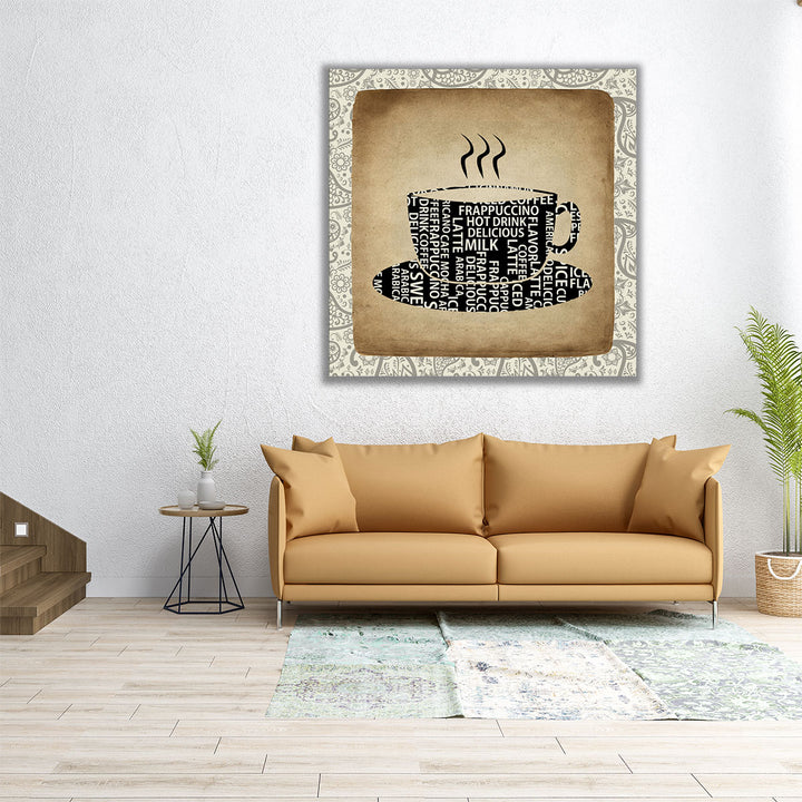 Coffee Paisley 2 - Canvas Print Wall Art