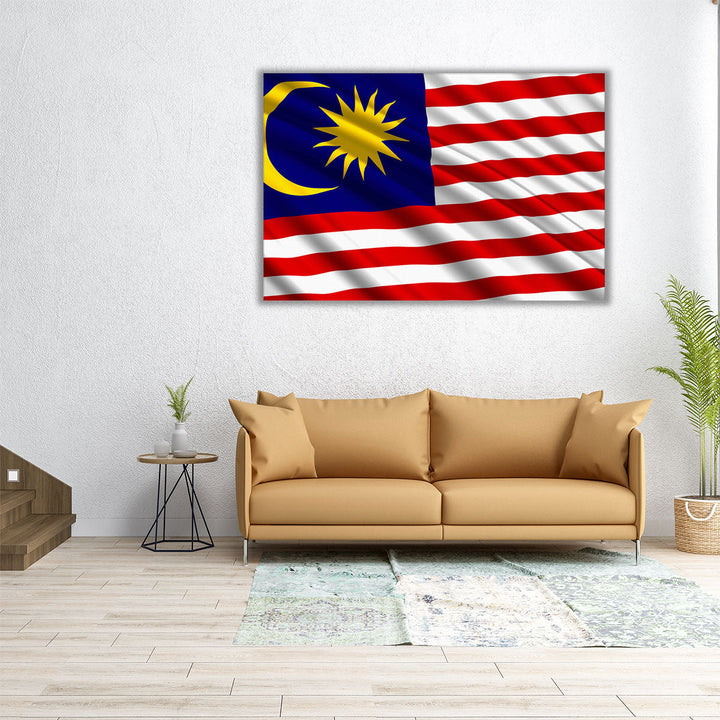 Malaysia Flag Waving - Canvas Print Wall Art