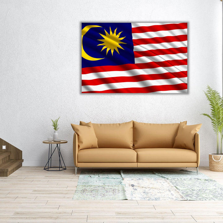 Malaysia Flag Waving - Canvas Print Wall Art