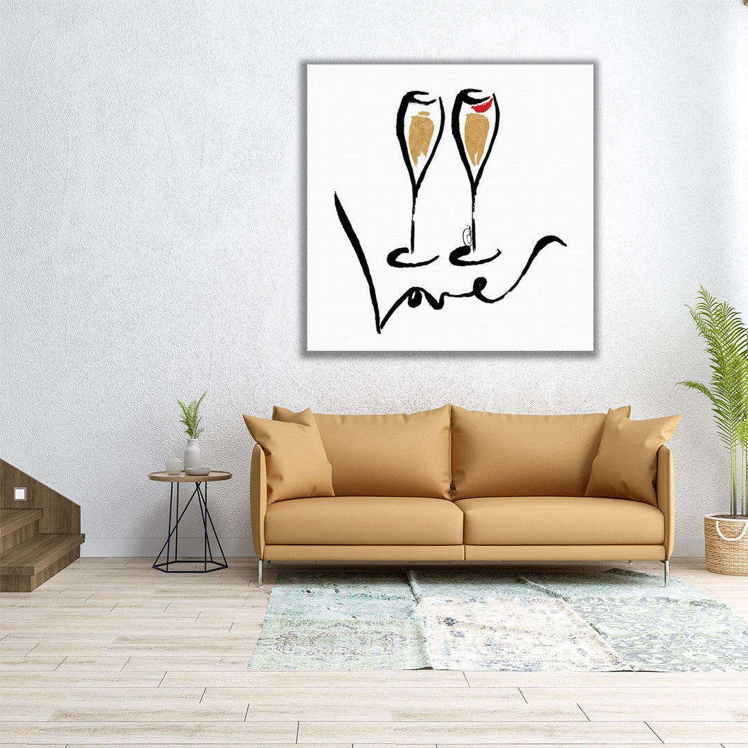 Love Champagne - Canvas Print Wall Art
