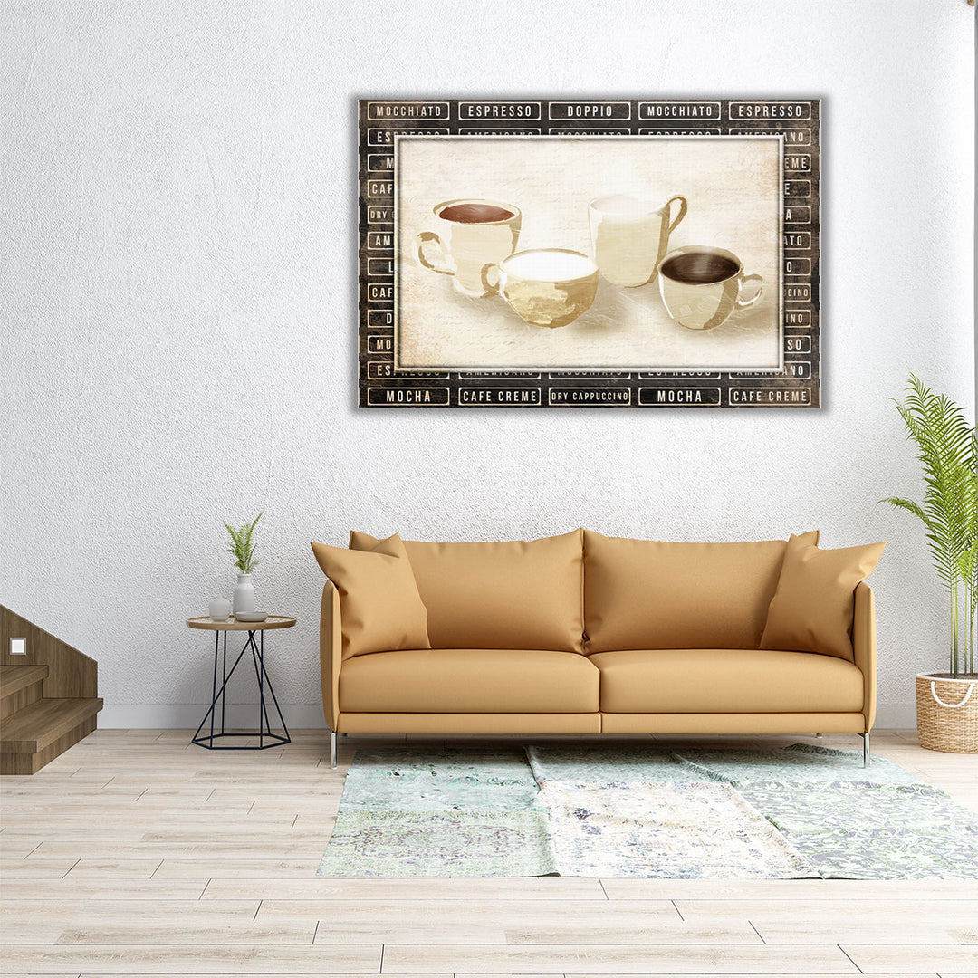Row Of Coffee Cream - Canvas Print Wall Art