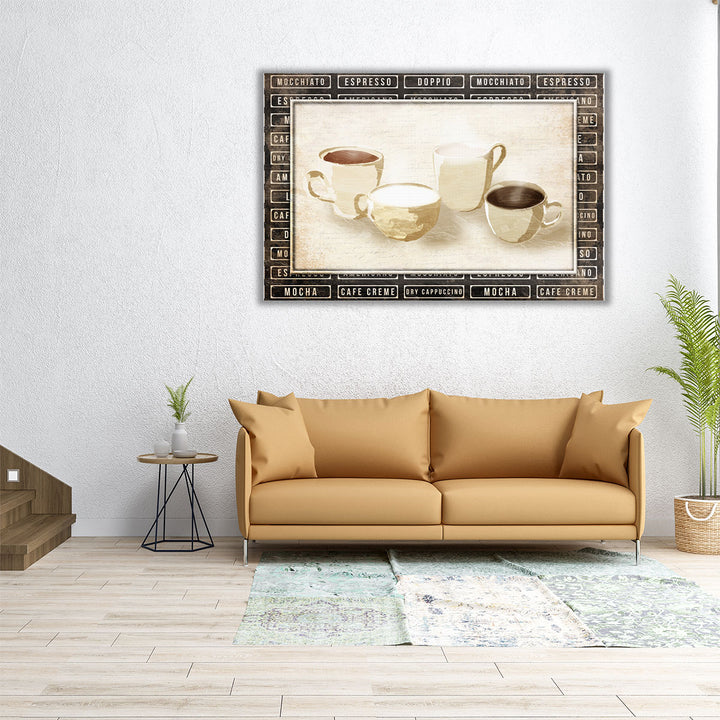 Row Of Coffee Cream - Canvas Print Wall Art