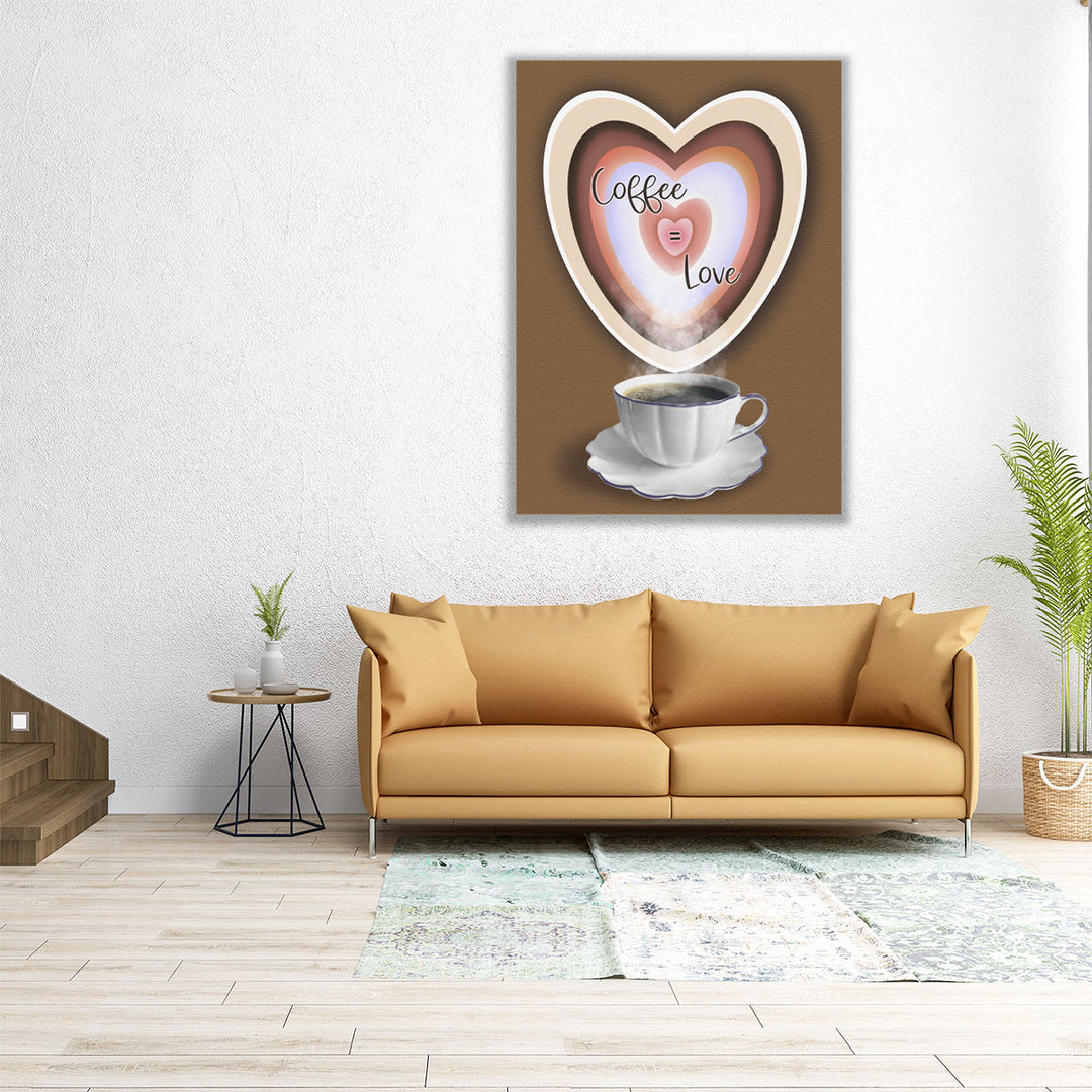 Coffee Equals Love - Canvas Print Wall Art
