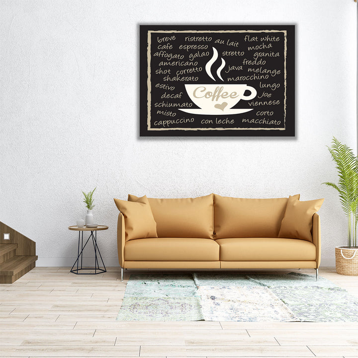 Mocha Coffee Cup - Canvas Print Wall Art